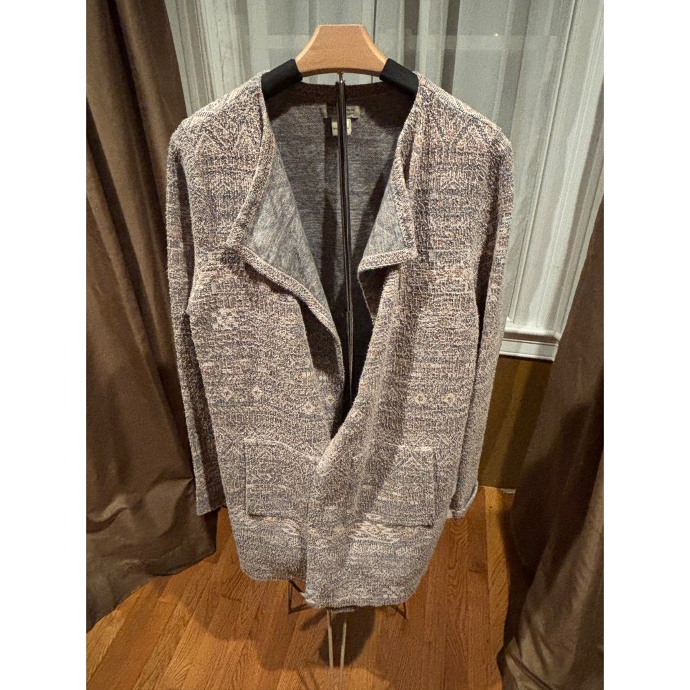 Lucky Brand Cardigan Size Medium Pastel Knit Duster Aztec Print